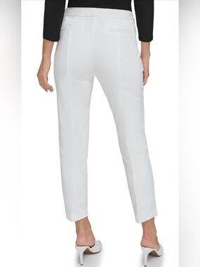 DKNY Classic White Tailored Ankle Pants - Women's